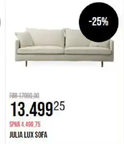 Ilva JULIA LUX SOFA tilbud