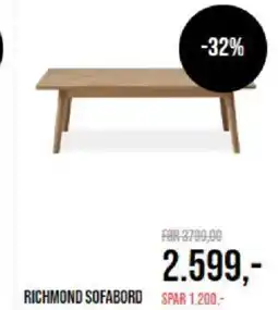 Ilva RICHMOND SOFABORD tilbud