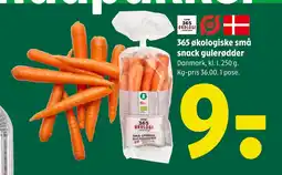 365 økologiske små snack gulerødder