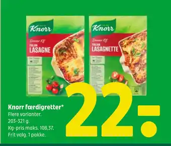 Coop 365 Knorr færdigretter tilbud