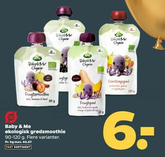 Netto Baby & Me økologisk grødsmoothie tilbud