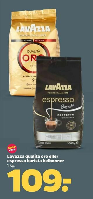 Netto Lavazza qualita oro eller espresso barista helbønner tilbud