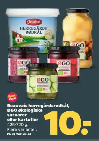Netto Beauvais herregårdsrødkål, ØGO økologiske survarer eller kartofler tilbud