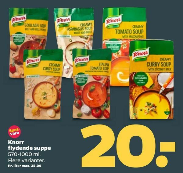 Knorr flydende suppe tilbud hos Netto