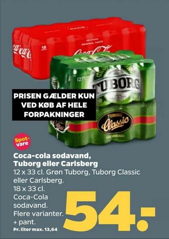 Netto Coca-cola sodavand, Tuborg eller Carlsberg tilbud