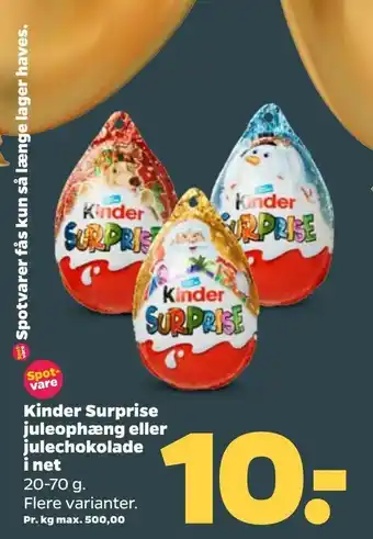 Netto Kinder Surprise juleophæng eller julechokolade i net tilbud