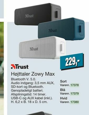 Harald Nyborg Højttaler Zowy Max tilbud