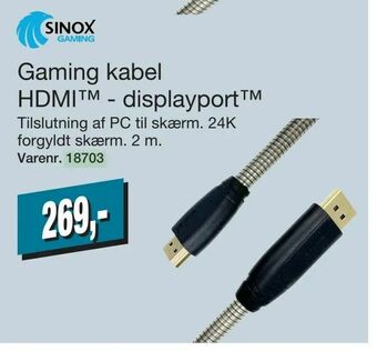 Harald Nyborg Gaming kabel HDMI™ - displayport™ tilbud
