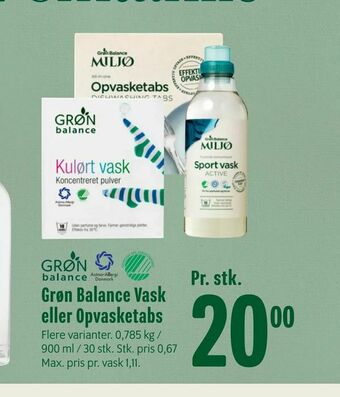 Min Købmand Grøn Balance Vask eller Opvasketabs tilbud