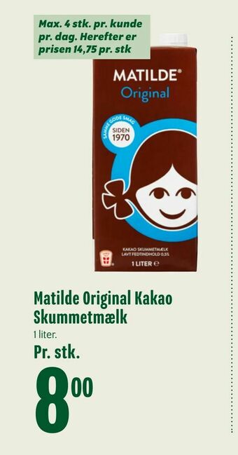Min Købmand Matilde Original Kakao Skummetmælk tilbud