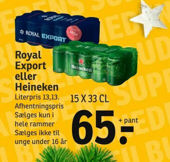 SPAR Royal Export eller Heineken tilbud