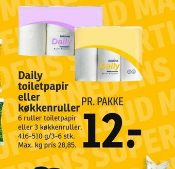 SPAR Daily toiletpapir eller køkkenruller tilbud