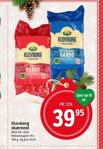 SPAR Klovborg skæreost tilbud