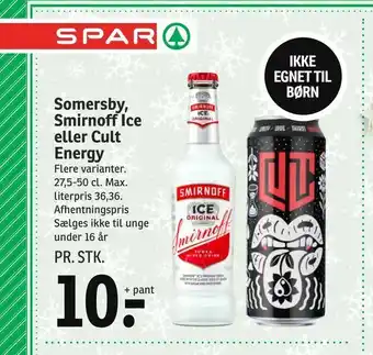 SPAR Somersby, Smirnoff Ice eller Cult Energy tilbud