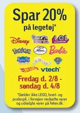Føtex SPAr 20% på legetøj tilbud