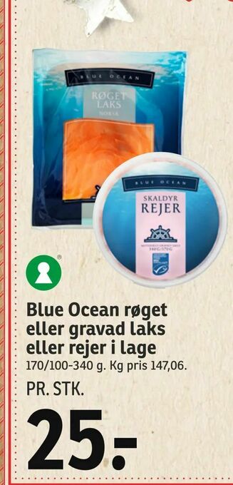 SPAR Blue Ocean røget eller gravad laks eller rejer i lage tilbud