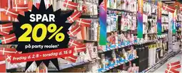 Bilka SPAR 20% på party reolen tilbud
