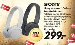 Bilka Sony on-ear trådløse høretelefoner tilbud