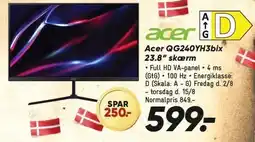 Bilka Acer QG240YH3bix 23.8'' skærm tilbud