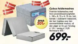 Bilka Cubus foldemadras tilbud