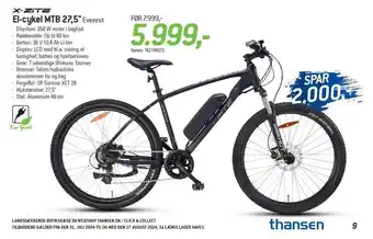 Thansen El-cykel MTB 27,5'' tilbud