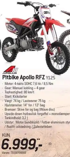 Thansen Pitbike Apollo RFZ Y125 tilbud