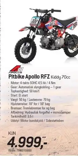 Thansen Pitbike Apollo RFZ Kiddy 70cc tilbud