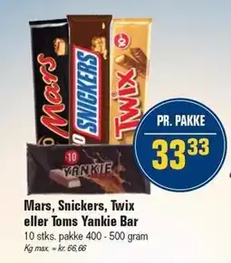 Otto Duborg Mars, Snickers, Twix eller Toms Yankie Bar tilbud