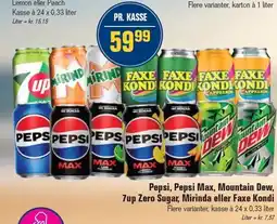 Otto Duborg Pepsi, Pepsi Max, Mountain Dew, 7up Zero Sugar, Mirinda eller Faxe Kondi tilbud
