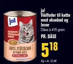 Otto Duborg ja! Vådfoder til katte med oksekød og lever tilbud