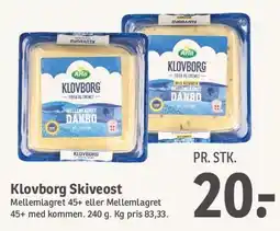 SPAR Klovborg Skiveost tilbud