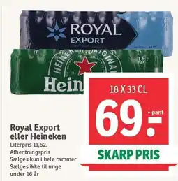SPAR Royal Export eller Heineken tilbud