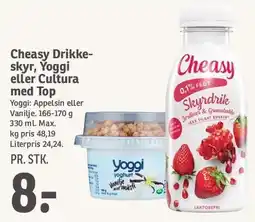 SPAR Cheasy Drikkeskyr, Yoggi eller Cultura med Top tilbud