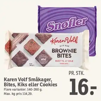 SPAR Karen Volf Småkager, Bites, Kiks eller Cookies tilbud