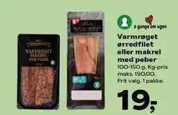 Varmrøget ørredfilet eller makrel med peber