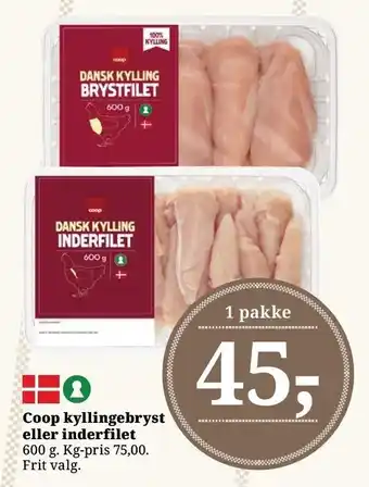 Dagli'Brugsen Coop kyllingebryst eller inderfilet tilbud