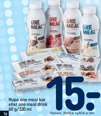 REMA 1000 Nupo one meal bar eller one meal drink tilbud