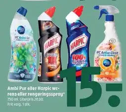 Ambi Pur eller Harpic wc-rens eller rengæringsspray