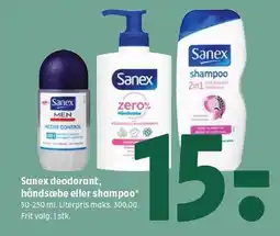 Sanex deodorant, håndsæbe eller shampoo