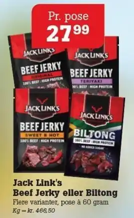 Poetzsch Padborg Jack Link's Beef Jerky eller Biltong tilbud