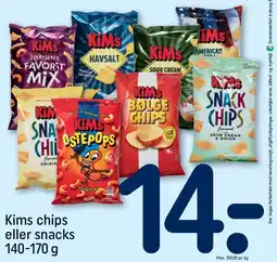 REMA 1000 Kims chips eller snacks 140-170 g tilbud