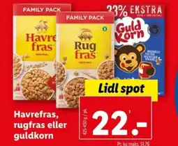 Lidl Havrefras, rugfras eller guldkorn tilbud