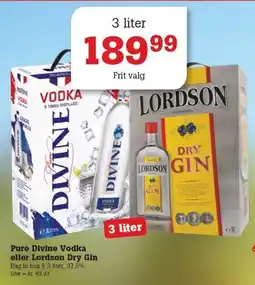 Poetzsch Padborg Pure Divine Vodka eller Lordson Dry Gin tilbud