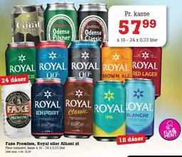Poetzsch Padborg Faxe Premium, Royal eller Albani øl tilbud
