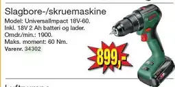 Slagbore-/skruemaskine