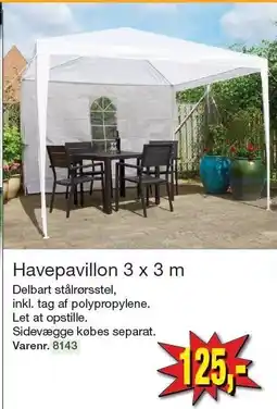 Harald Nyborg Havepavillon 3 x 3 m tilbud