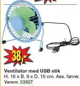 Harald Nyborg Ventilator med USB stik tilbud