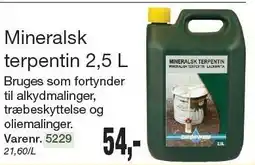 Harald Nyborg Mineralsk terpentin 2,5 L tilbud