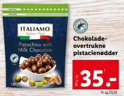 Lidl Chokolade- overtrukne pistacienødder tilbud
