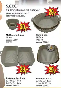 Harald Nyborg SJÖBO Silikoneforme til airfryer tilbud